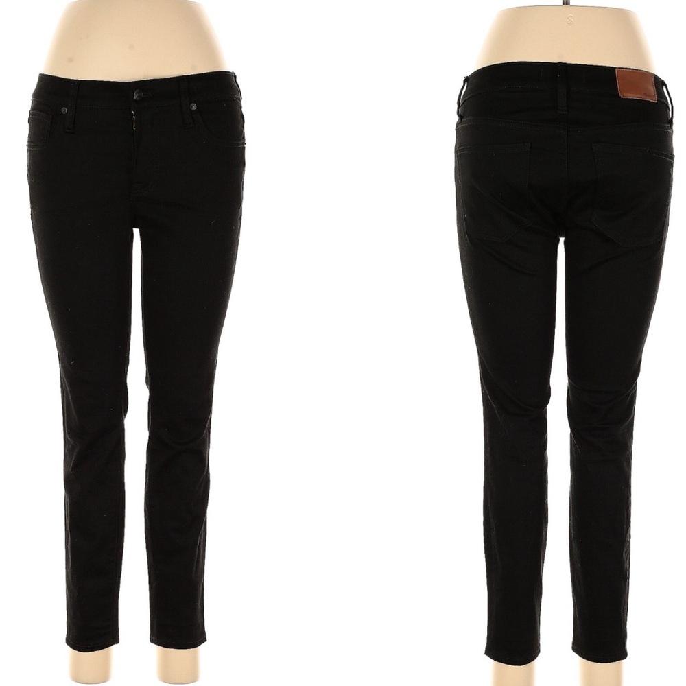 Madewell Jeans Womens Size 28P Black 8" Skinny Denim Bottoms